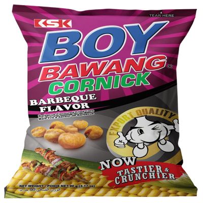 Boy Bawang Cornick Barbeque Flavored Fried Corn, 90g/3.17 oz. Bag (Imported from Canada)
