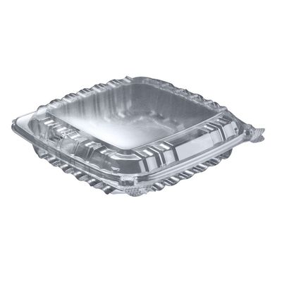 1-Compartment Clearseal Plastic Hinged Container 125/Bag in Clear