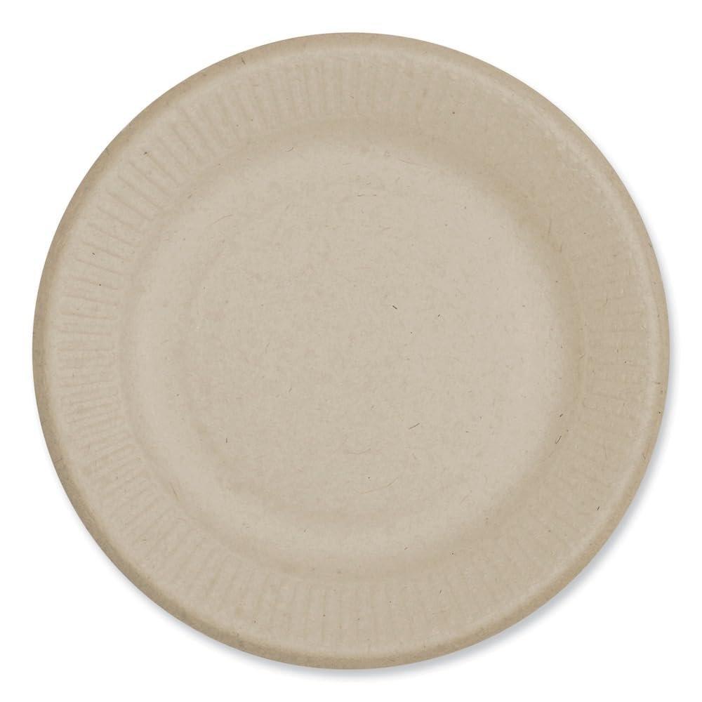 World Centric PLSCU6LFS Fiber Plates, Ripple Edge Plate, 6.1 Diameter, Natural, 1,000/carton
