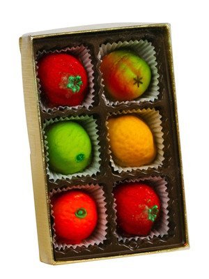 Bergen Marzipan Fruit 6pc Assorted 2.6oz (6-pack)