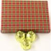 Scott's Cakes Milk Chocolate Chocolate Cream Filling Candies with Chartreuse Foils in a 1 Pound Christmas Plaid Box view 1