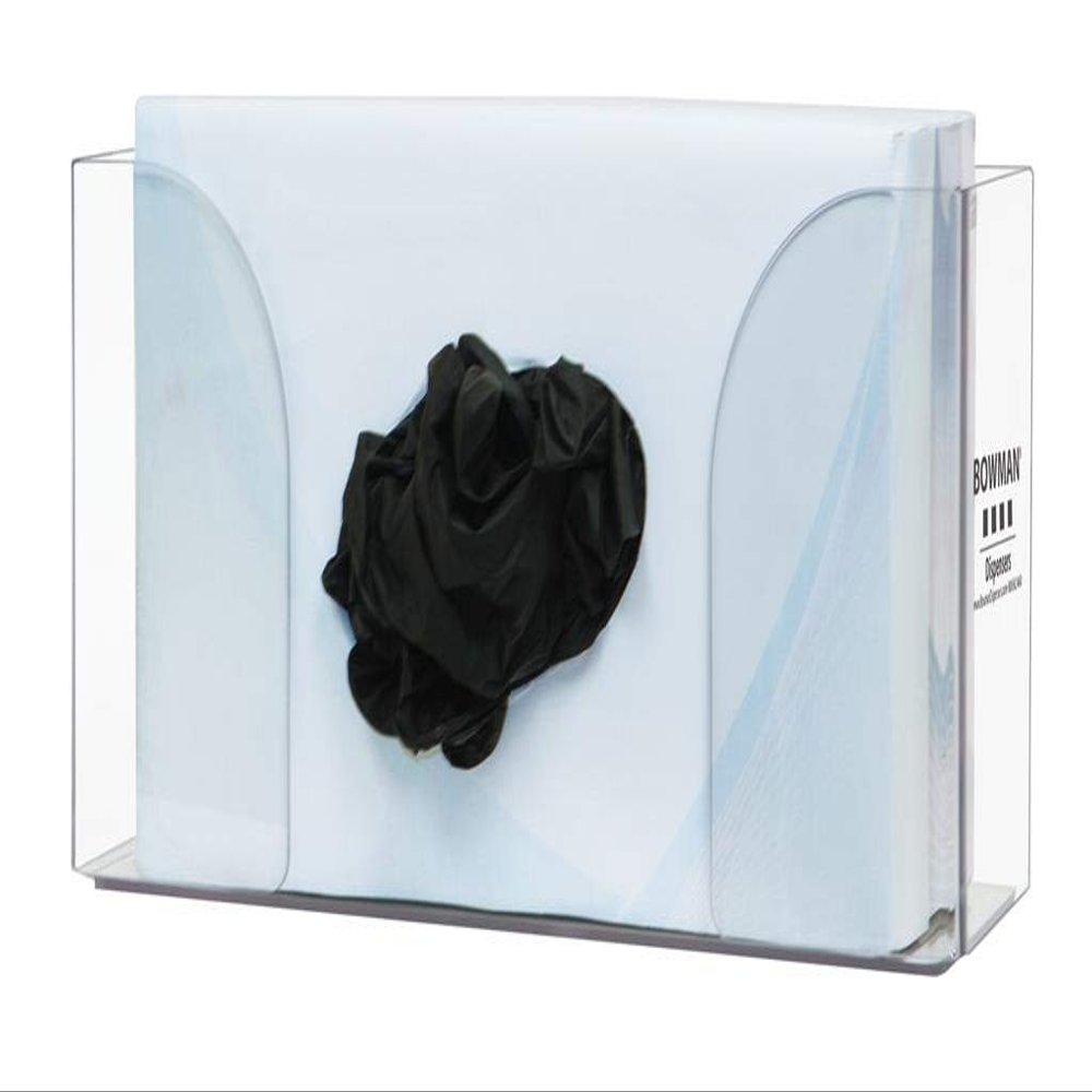 Glove Box Dispenser - Single Holds one Box of Gloves Horizontally Keyholes for Vertical Wall mounting Clear PETG Plastic Made in The USA Dims: 3.7L x 10.45W x 4.85H