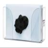 Glove Box Dispenser - Single Holds one Box of Gloves Horizontally Keyholes for Vertical Wall mounting Clear PETG Plastic Made in The USA Dims: 3.7L x 10.45W x 4.85H view 1