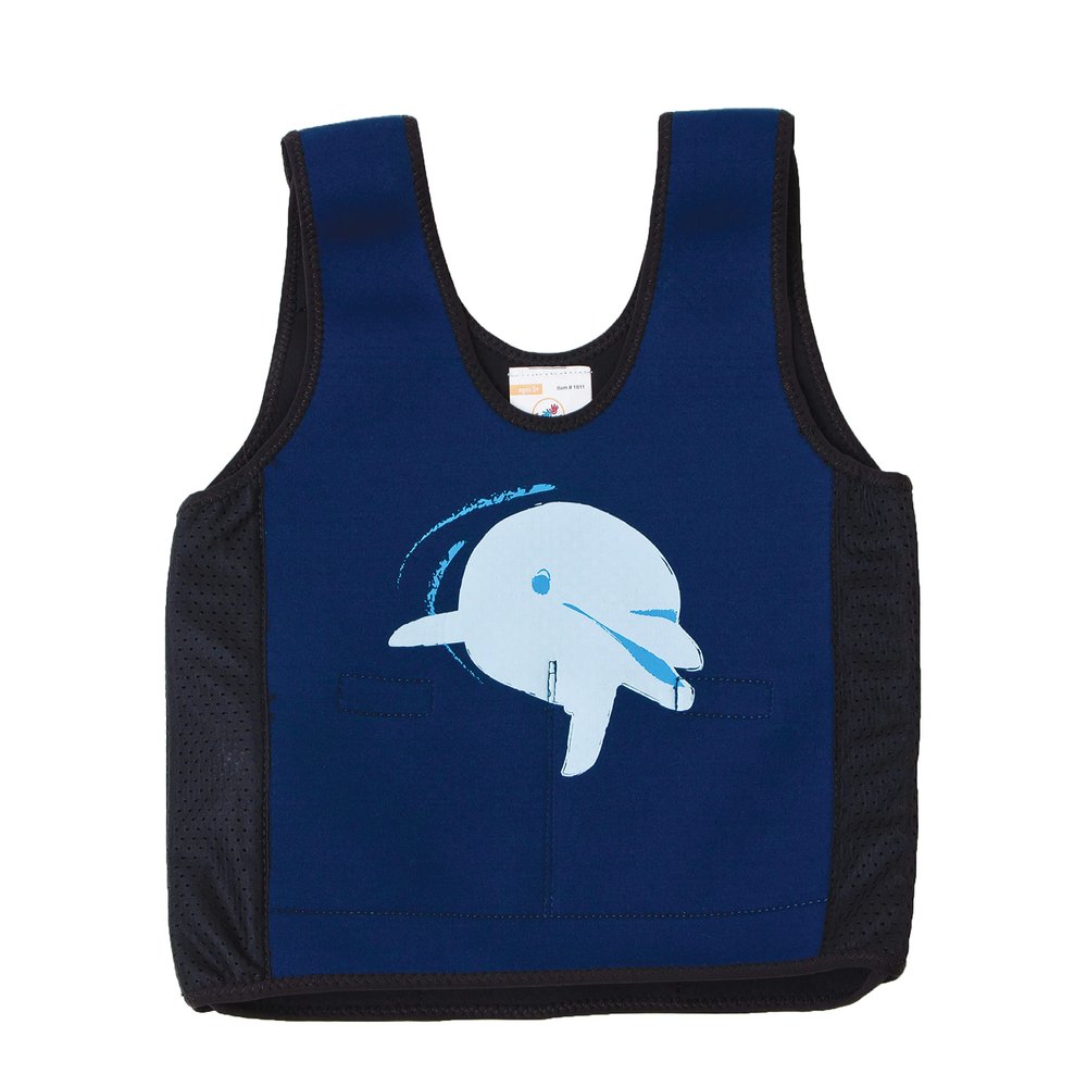 Fun and Function -Weighted Compression Vest for Toddlers with Sensory Needs - Calming Toddlers Weighted Compression Vest - Dolphin Small