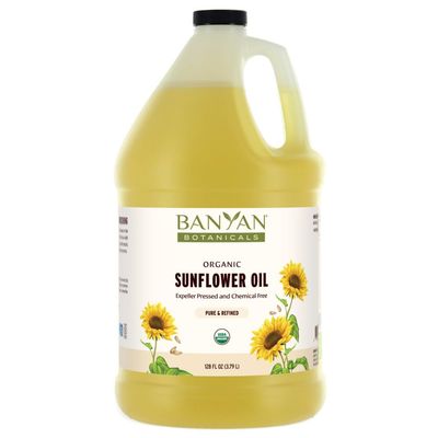 Banyan Botanicals Sunflower Oil  Pure & Organic Sunflower Seed Oil for Skin, Body, Hair & More  Multiple Sizes  128 oz  Expeller Pressed Non GMO Chemical Free