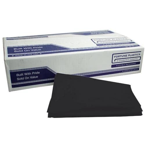 Fortune Plastic - BC60S - 38 in by 58 in 1.7 mm Black Low Density Can Liner