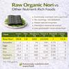Raw Organic Nori 100 Sheets Pack - Certified Vegan, Raw, Kosher Sushi Wrap Papers - Premium Unheated, Un Cooked - NOT Toasted - BULK BUY save! view 2
