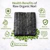 Raw Organic Nori 100 Sheets Pack - Certified Vegan, Raw, Kosher Sushi Wrap Papers - Premium Unheated, Un Cooked - NOT Toasted - BULK BUY save! view 4