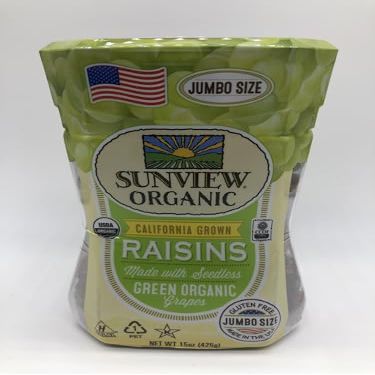 Sunview Organic Green Raisins - 3 15 Oz. Canisters