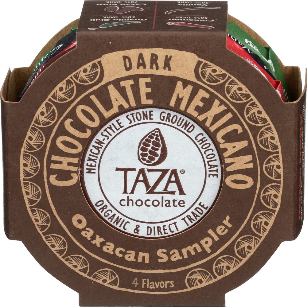 Taza Chocolate Organic Mexicano Disc Stone Ground, Oaxacan Variety Pack, 1.35 Ounce (4 Count), Vegan