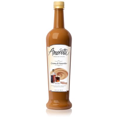 Amoretti Premium Syrup, Crema Di Amaretto, 25.4 Ounce (Pack of 12)