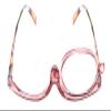 Calabria Flip Up Magnifying Makeup Reading Glasses +2.00 Pink Eye Make Up Cosmetic Rotating Single Lens Readers w/Soft Case view 2