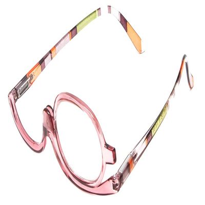 Calabria Flip Up Magnifying Makeup Reading Glasses +6.00 Pink Eye Make Up Cosmetic Rotating Single Lens Readers w/Soft Case