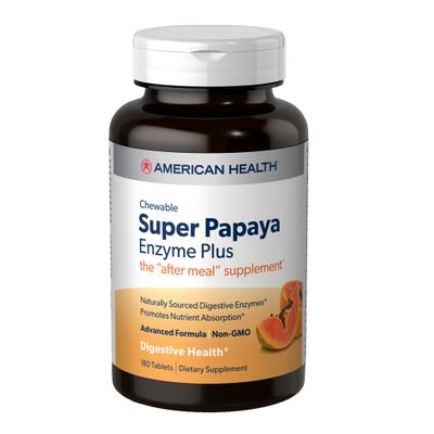 American Health Chewable Super Papaya Enzyme Plus - 180 Chewable Tablets
