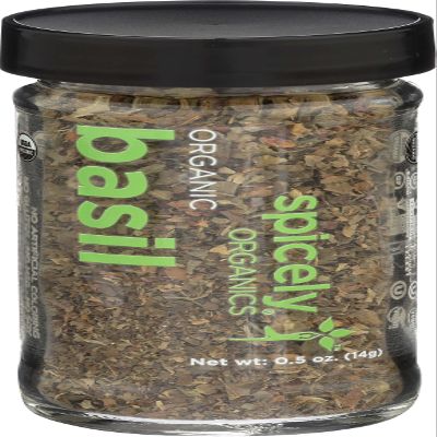 Spicely Organic Basil 0.50 Ounce Jar Certified Gluten Free