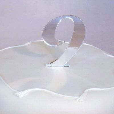 Number 9 Cake Topper Mirrors - 6cm + 4cm Spike