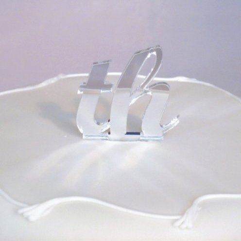 th Cake Topper Mirrors - 4.5cm + 4cm Spike