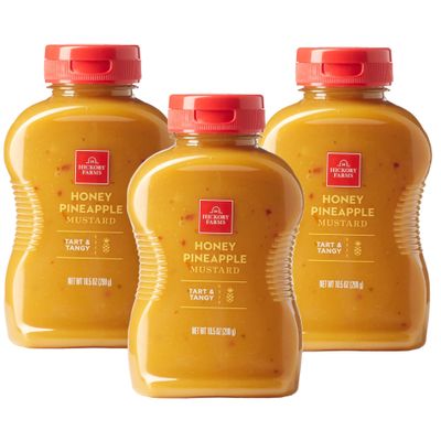 Hickory Farms Honey Pineapple Mustard (10.5 ounce, Pack of 3) - Gourmet Mustard Great for Charcuterie Boards, Snacking, and Recipes