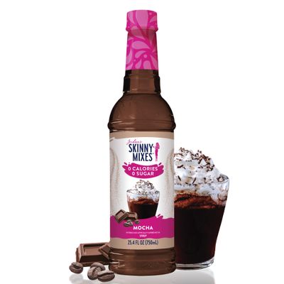 Jordan's Skinny Mixes Sugar Free Coffee Syrup, Mocha Coffee Flavoring Syrup, Zero Calorie Drink Mix, Lattes, Baking, Protein Shake or Cocktail, Dairy & Gluten Free, Kosher, 25.4 Fl Oz