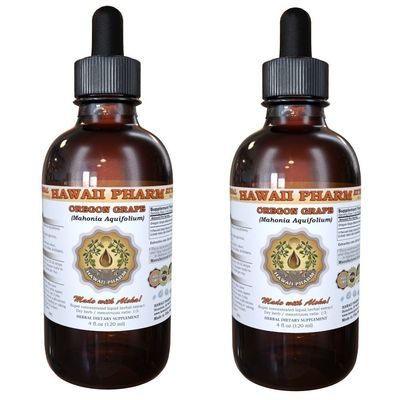 Oregon (Mahonia aquifolium) Liquid Extract, Tincture, Herbal Supplement, Hawaii Pharm, Made in USA, 2x2 fl.oz