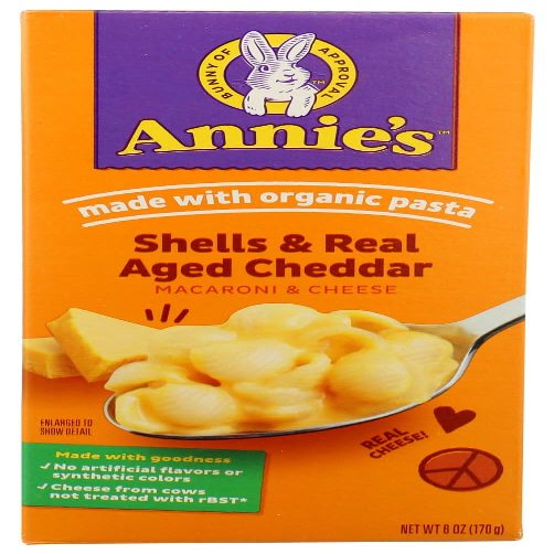 Annie's Homegrown Shells & Real Aged Cheddar Mac & Cheese 6-Ounce (Pack of 3)