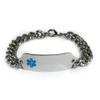 Allergic to NSAIDs Medical ID Alert Bracelet with Embossed Emblem and Wide Chain. Style: Classic Wide, Premium Series. view 1