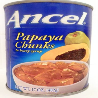 Ancel Papaya Chunks In Heavy Syrup 17 Oz .(Pack of 12)