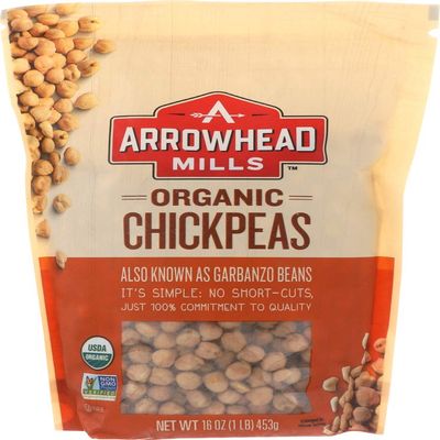 Arrowhead Mills Organic Garbanzos Chickpeas -- 1 lb (Pack of 2)