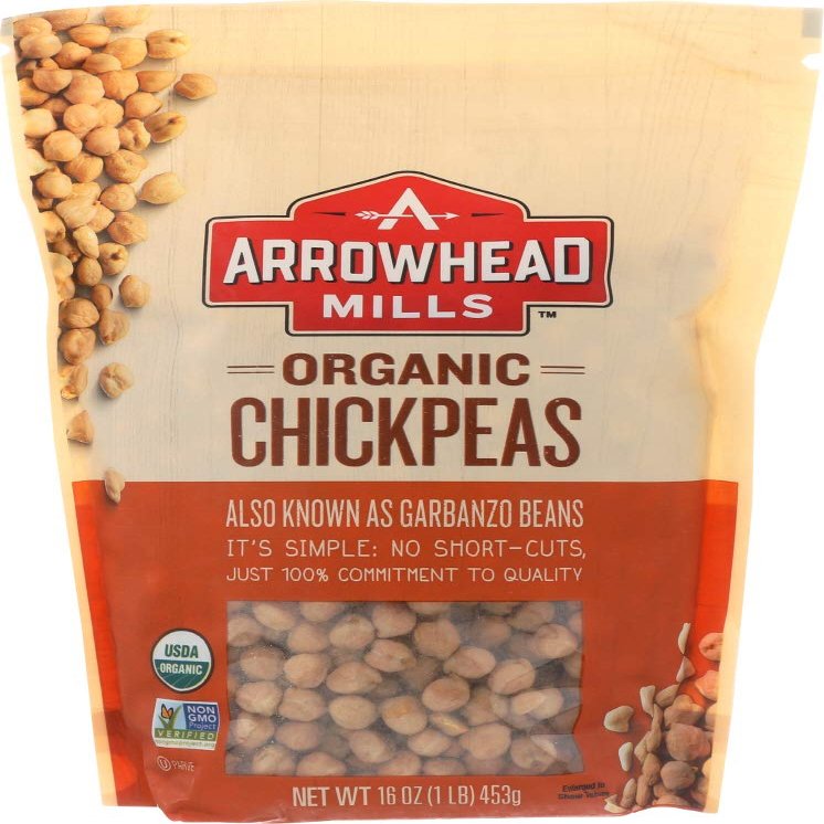 Arrowhead Mills Organic Garbanzos Chickpeas -- 1 lb (Pack of 2)