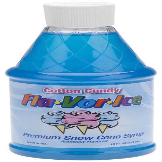Fla-Vor-Ice FRSS16PDQ-8CC Snow Cone Syrup, Cotton Candy, 16-Ounce