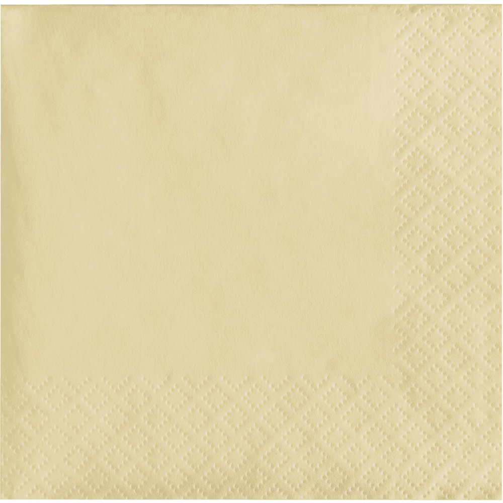 Creative Converting Touch of Color 2-Ply 50 Count Paper Beverage Napkins, Ivory