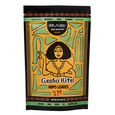 Brundo Ethiopian Spice Company Gesho Kitel | Authentic Brewing Hops Leaves | Hand Picked and Processed | Harvested in and Imported from Ethiopia | Non GMO | Organic | No preservatives | (4oz)