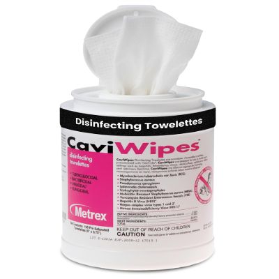 Metrex CaviWipes Disinfecting Towelettes  Durable Non-Woven Disinfecting Wipes for Hard, Non-Porous Surfaces in Healthcare & Laboratory Settings, Pre-Saturated with CaviCide  160 Wipes (Pack of 1)
