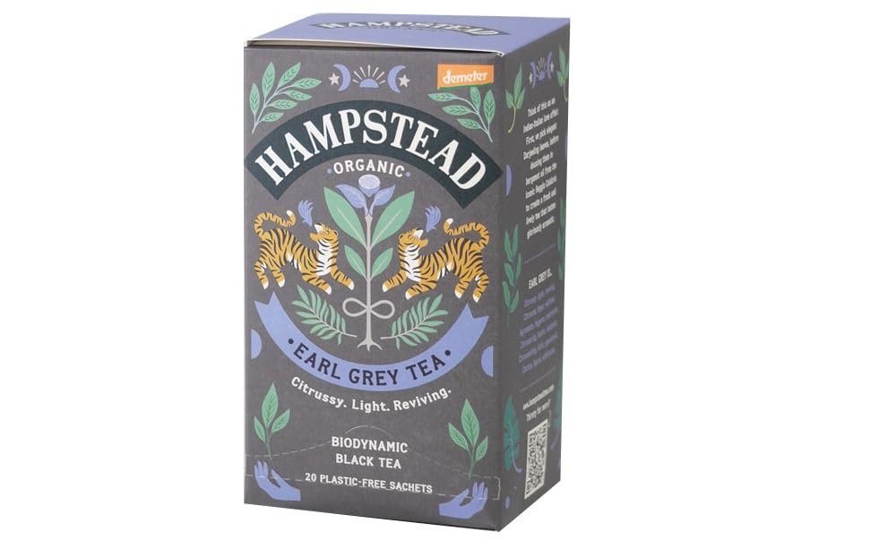 HAMPSTEAD TEA Earl Grey Tea Sachets 20 Bag, 0.02 Pound
