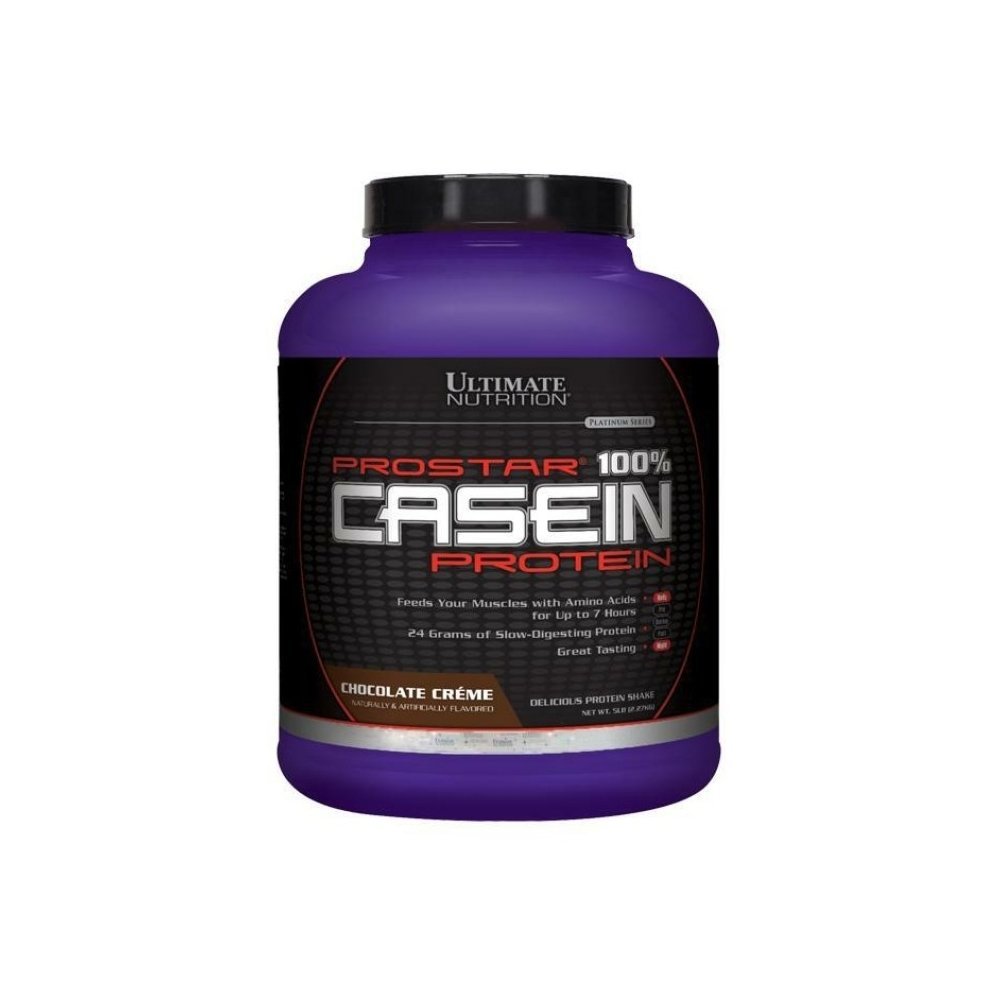 Ultimate Nutrition Prostar Micellar and Hydrolyzed Casein Protein Powder - Fat Free Overnight Muscle Growth and Recovery with BCAAs, 5 Pounds, Chocolate