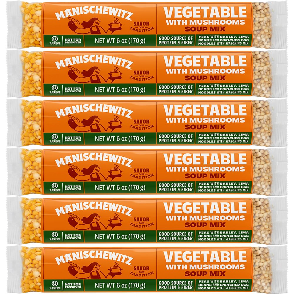 Manischewitz Cello Vegetable Mushroom Soup Mix (6 Pack) Reduced Sodium