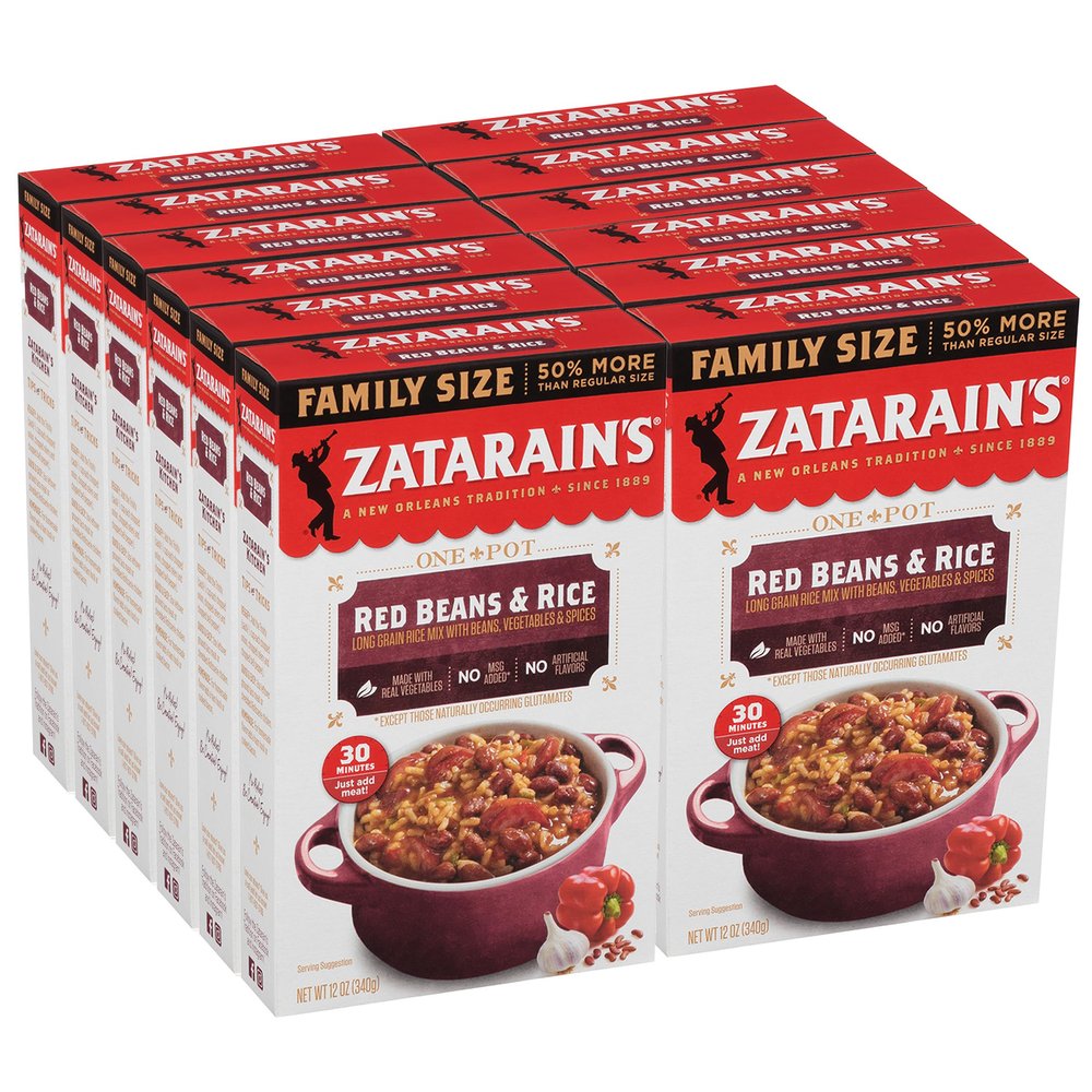 Zatarain's Family Size Red Beans & Rice, 12 oz (Pack of 12)