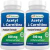 Best Naturals Acetyl L-Carnitine (ALCAR) 500mg, 120 Capsules, 120 Servings - Non-GMO and Gluten Free, 1 Capsule per Serving (2 Pack) view 1