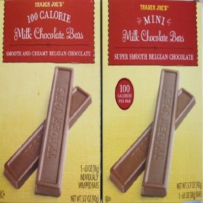 2 Boxes Trader Joe's Mini Milk Chocolate Bars...100 Calories Per Bar