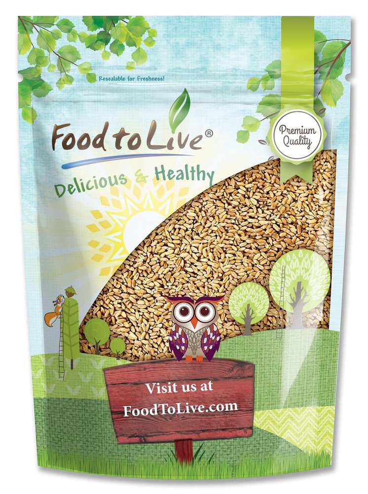 Food to Live Hard Red Wheat Berries, 3 Pounds  Sprouting for Wheatgrass, Kosher, Raw, Vegan, Bulk