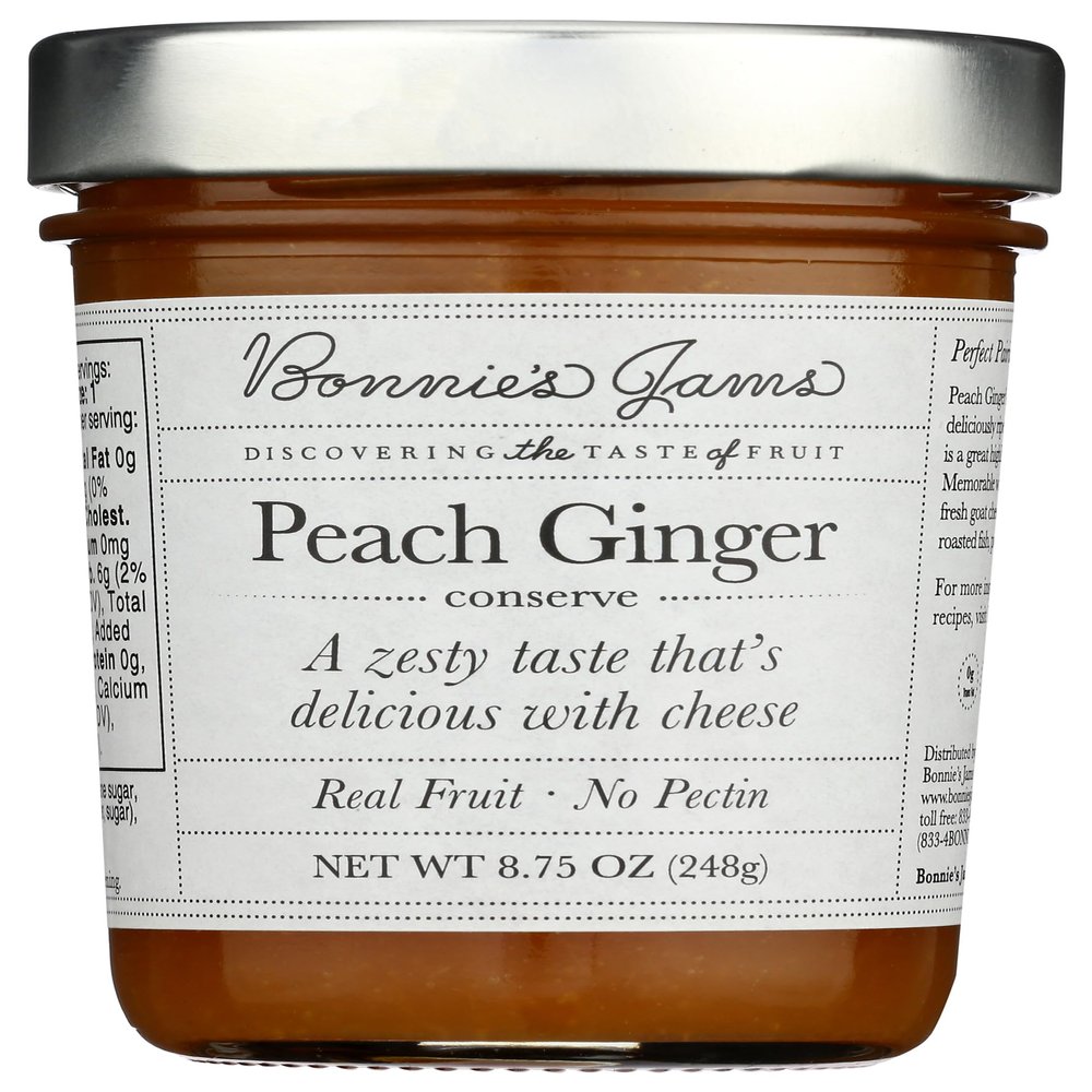 Bonnie's Jams, Peach Ginger Jam, 8.75 Ounce