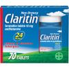 Claritin 24 Hour Allergy Medicine, Non-Drowsy Prescription Strength Allergy Relief, Loratadine Antihistamine Tablets, 70 Count view 1