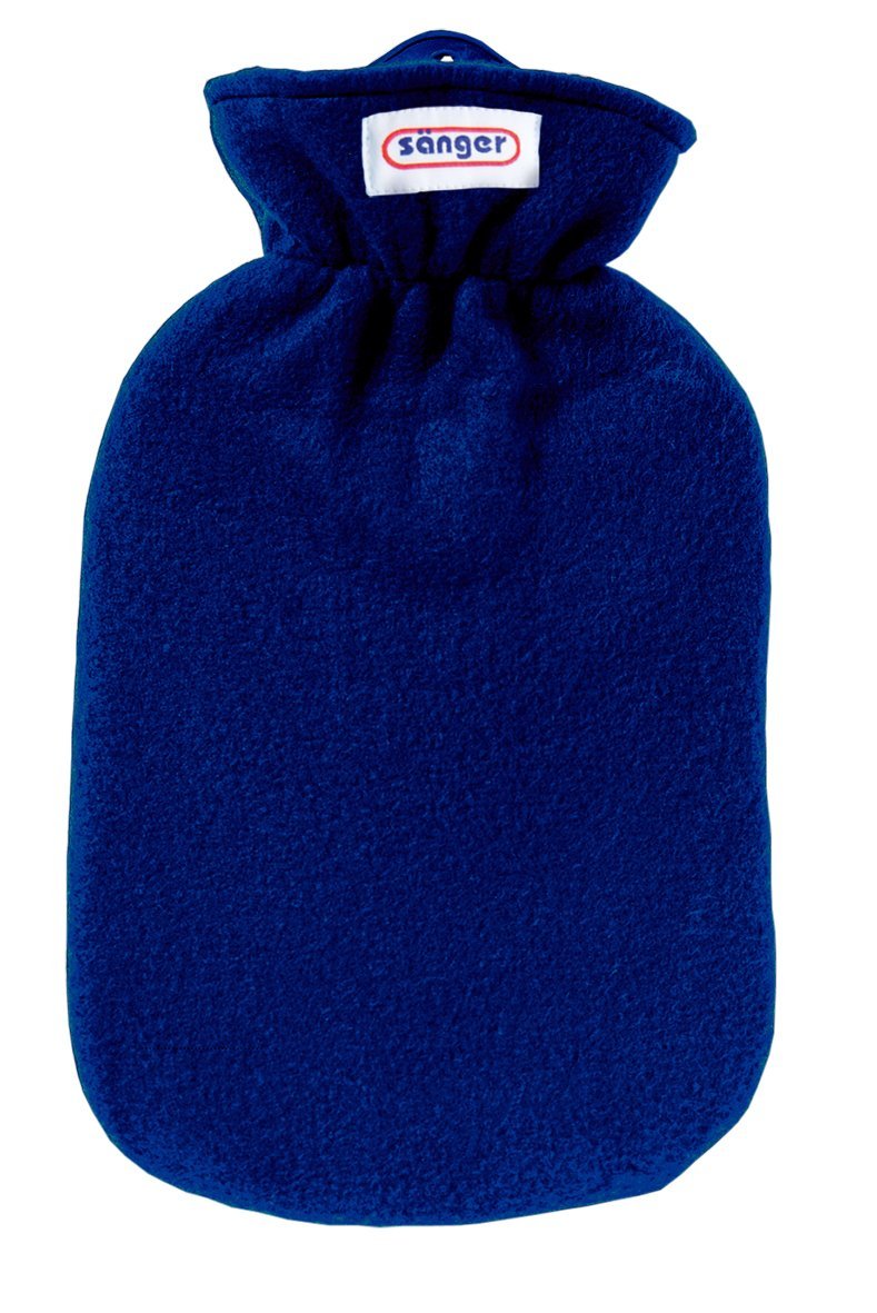 Fleece Hot Water Bottle with Cover, 2.0Litre (Blue) by Snger GmbH