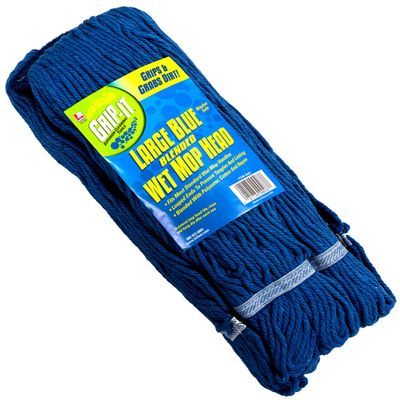 Laitner Brush Company 4 Ply Looped Mop Head, Large, Blue