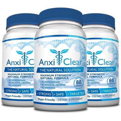AnxiClear Consumer Health Boosts Mood, Calms The Mind, Elevates Serotonin Levels - 5-HTP, L-thianine - 3 Month Supply - Made in The USA