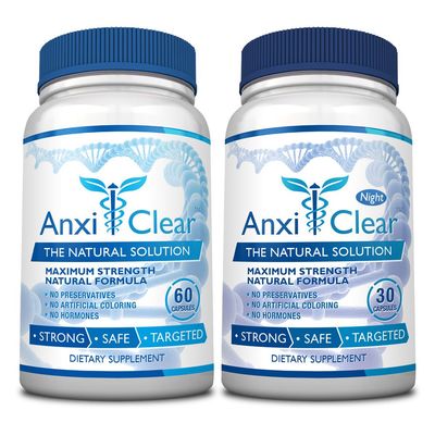Consumer Health AnxiClear - Boosts Mood, Calms The Mind, Elevates Serotonin Levels - 5-HTP, L-thianine - 1 Day + 1 Night