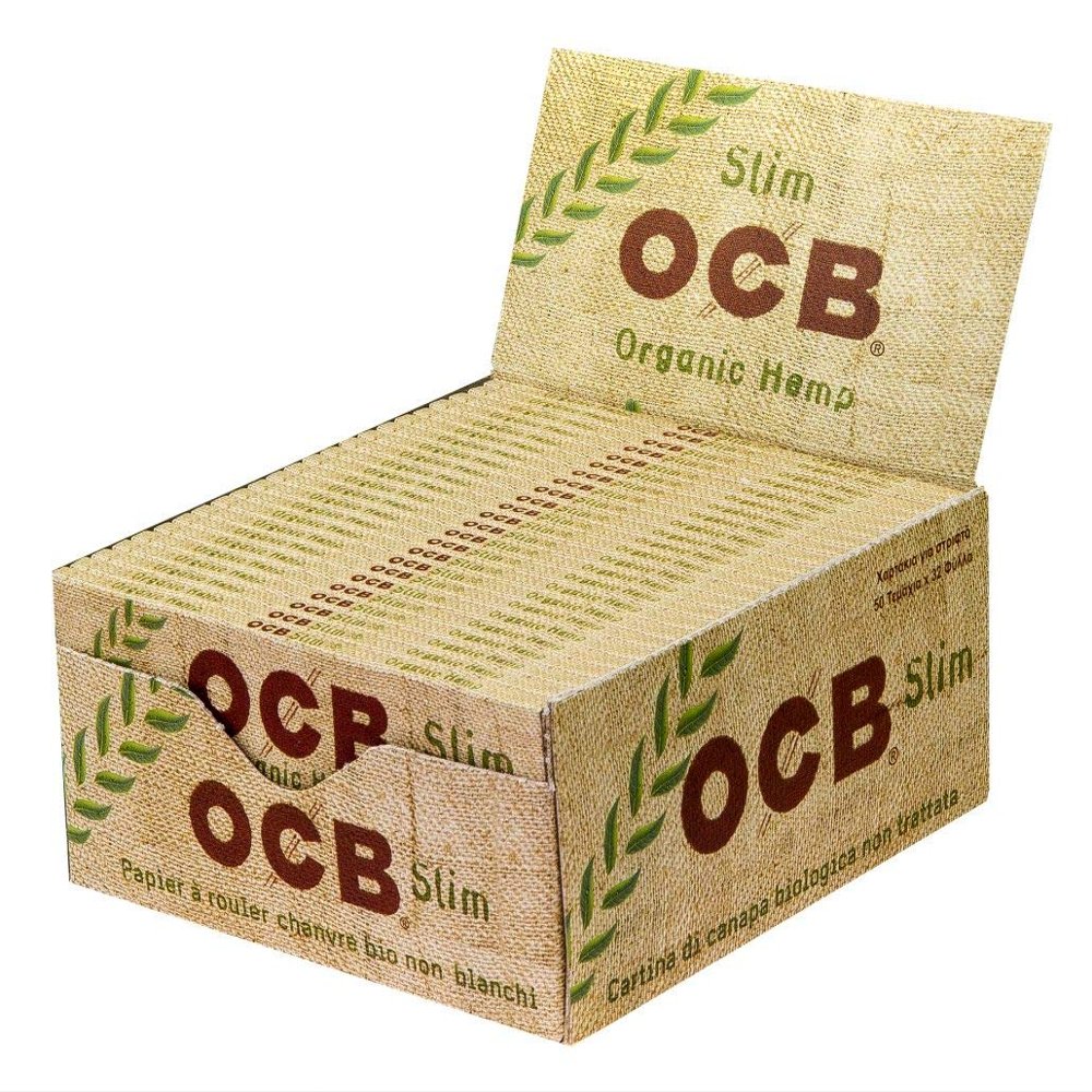 1 box OCB Slim King Size Organic Unbleached Rolling paper - 1600 papers