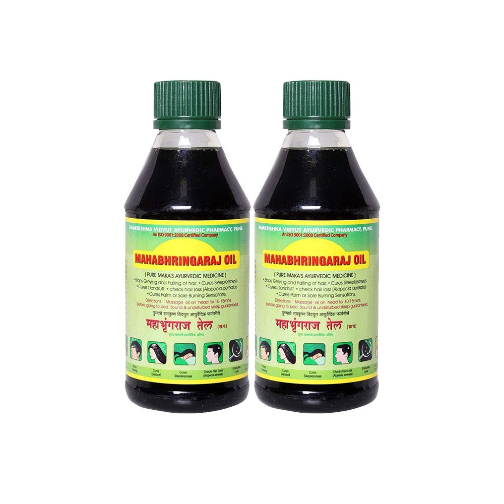 Mahabhringraj Ayurvedic Hair Oil - 2 Bottles of 200 ml Each