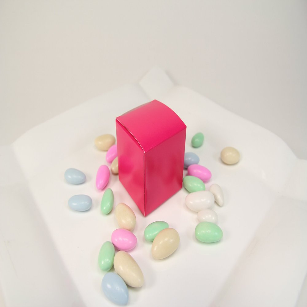 Colored Favor Square Boxes- 2 x 2 Inches X 25 pieces (Fushsia)