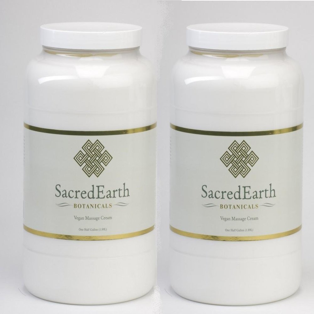 Vegan Massage Cream (1 Gallon (2-Pack)) - Unscented, Water Dispersible, Nut Oil Free, Gluten Free and Contains Only Certified Organic Oils and Extracts